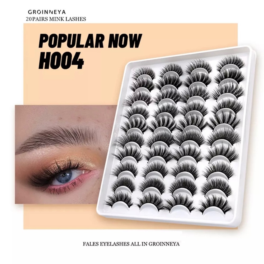 GROINNEYA lashes 5/10/20 pairs 3D Mink Lashes Natural False Eyelashes Dramatic